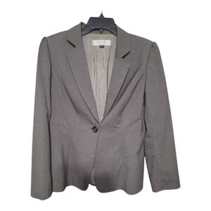 Tahari Gray Single-Button Tailored Blazer